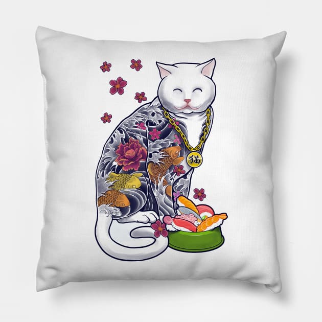 The Mob Cat Pillow by Prajoedi