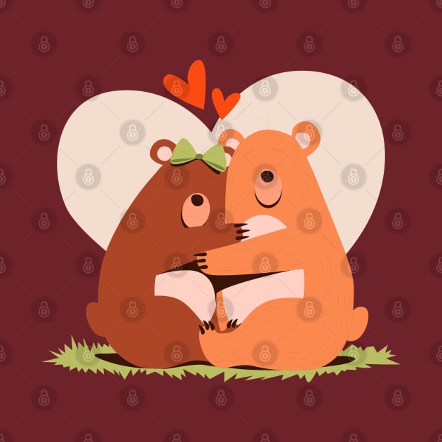 Bear Couple Cute by Mako Design 