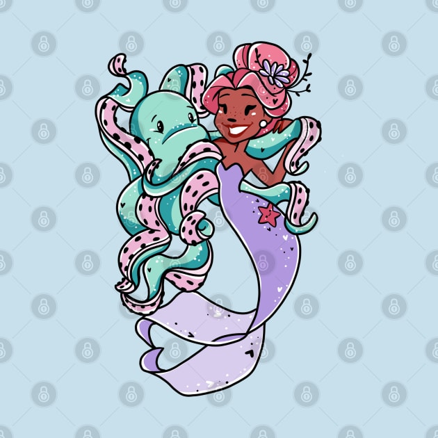 Octopus and Mermaid by Maxineart