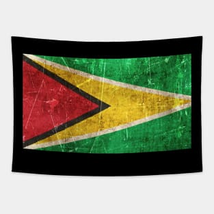 Vintage Aged and Scratched Guyanese Flag Tapestry