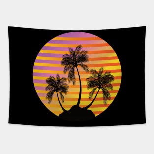 Palm Tree and Sun Tropical Vibe Tapestry