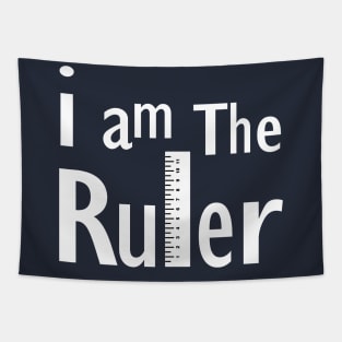 Ruler White Text Tapestry