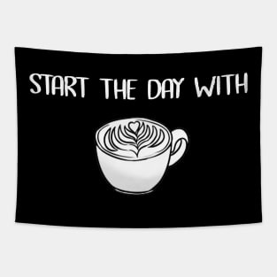 start the day with caffeine Tapestry
