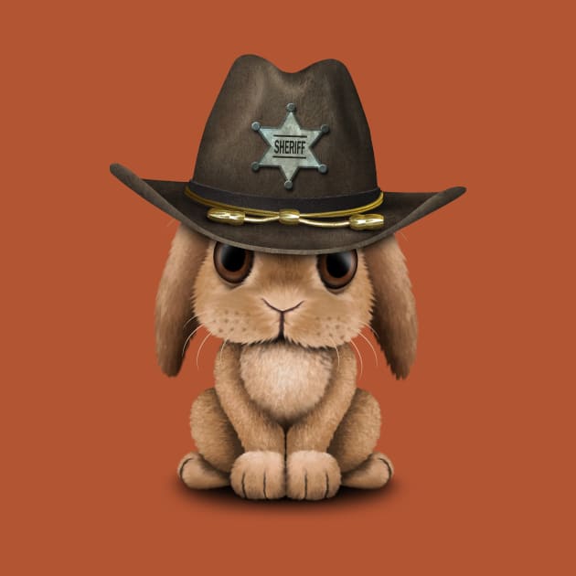 Cute Baby Bunny Rabbit Sheriff by jeffbartels