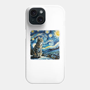 Tabby Starry Night Inspired - Artistic Cat Phone Case