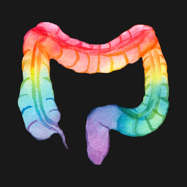 Rainbow Watercolor Colon (dark) by ayemfid