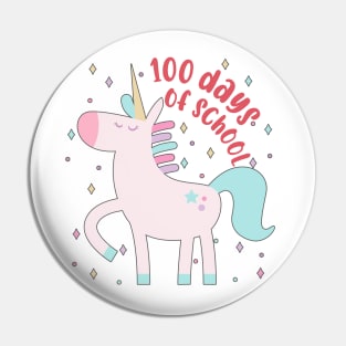 Happy 100 Days Of School Unicorn 100 Days Smarter Kids Tee Pin