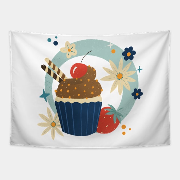 Chocolate cupcake Tapestry by Home Cyn Home 