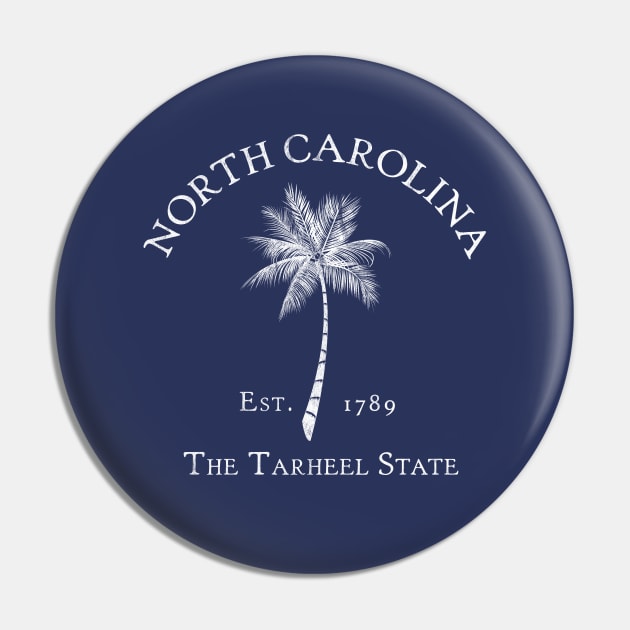 North Carolina NC Est. 1789 Vintage Palm Pin by TGKelly