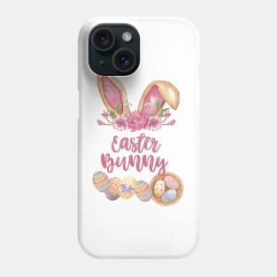 Easter Bunny Ears with Flowers and Easter Eggs Phone Case