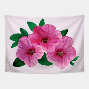 Petunias - Three Pink Petunias Tapestry