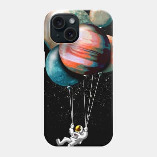 Cute Spaceman with Balloon Planets Phone Case