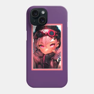 Aesthetic Anime Girl Rosa Pink Black | Quality Aesthetic Anime Design | Premium Chibi Manga Anime Art Phone Case