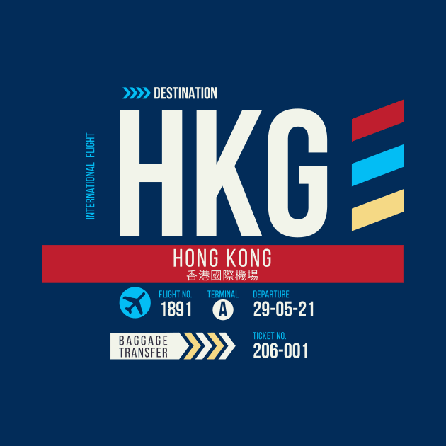 Hong Kong (HKG) Airport Code Baggage Tag by SLAG_Creative