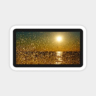 Glittering Gold Sunset Splash Magnet