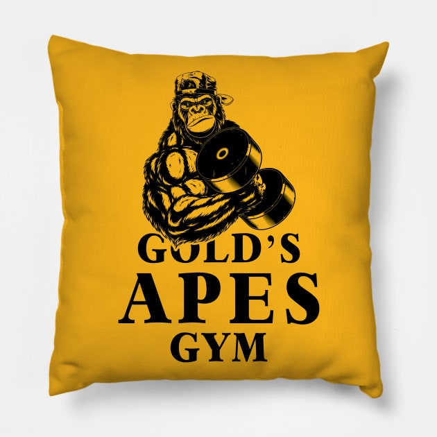 Gold's Apes Gym Body Building Pillow by TEEWEB