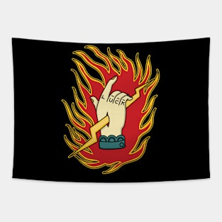 Burning hand Tapestry