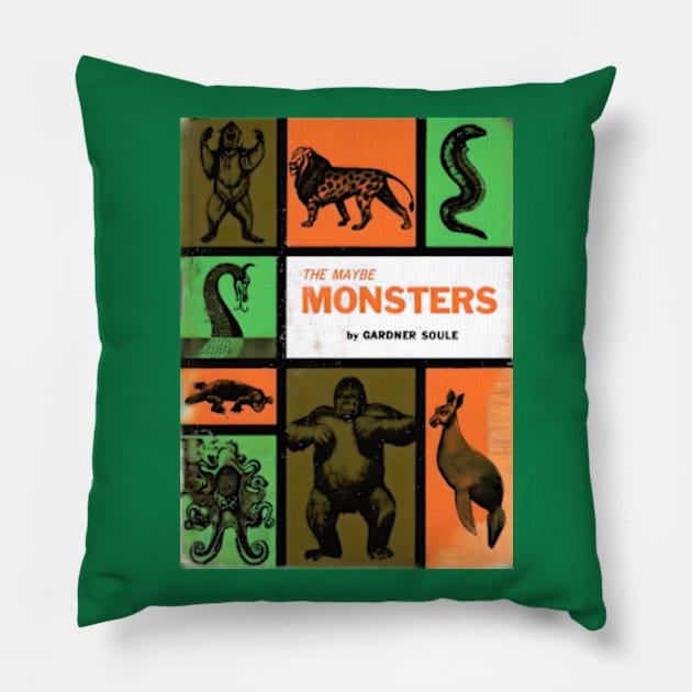 The Maybe Monsters - Cryptozoology Classic Book Pillow by Desert Owl Designs