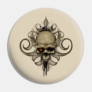 Awesome skull with wings Pin