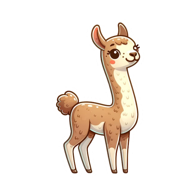 Llama Kawaii Graphic Splash of Forest Frolics and Underwater Whimsy! by dcohea