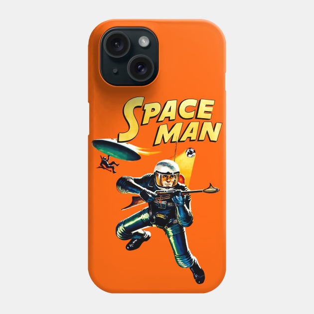 Astronaut Vintage Spaceship Science Fiction Flying Saucer Ufo Space Man Comic Phone Case by REVISTANGO