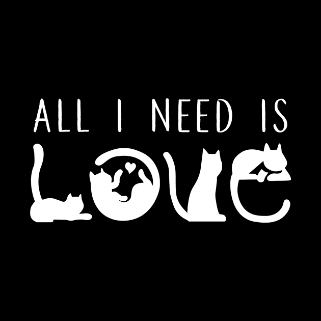 All I Need Is Love Cute Cat by AnnetteNortonDesign
