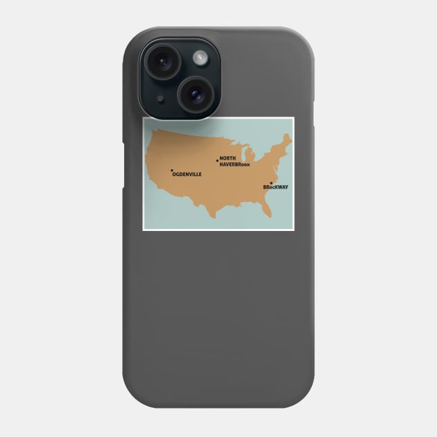 Simpsons Monorail Map Phone Case by singinglaundromat