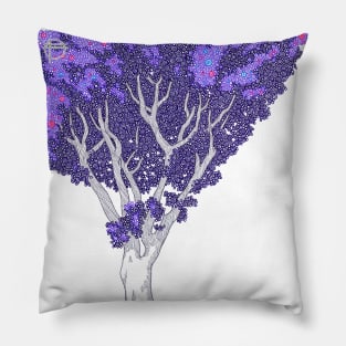 Purple Tree Circle Design Pillow