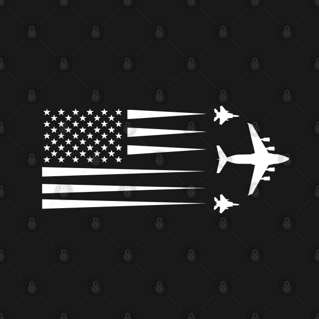 F-15 Eagle C-17 Globemaster III  US Flag Contrail by Dirty Custard Designs 