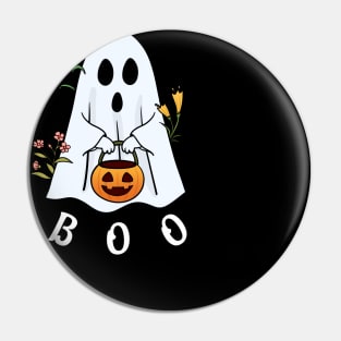 Boo Flowers Ghost Pin