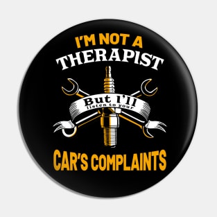 Car Therapist Funny Auto Mechanic Garage Pin