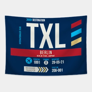 Berlin (TXL) Airport Code Baggage Tag Tapestry