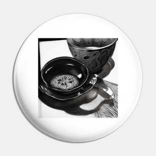 Coffee Retro Monochrome Pointillism Since Vintage Pin