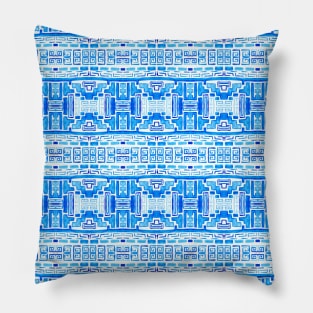 Native Tribal Pattern Blue Pillow