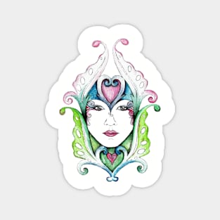 Queen of hearts in blues Magnet