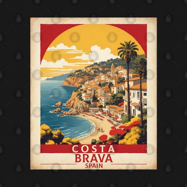 Costa Brava Spain Travel Tourism Retro Vintage by TravelersGems