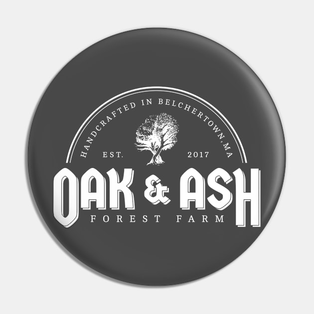 Oak and Ash Farm White Logo Pin by Oak & Ash Farm