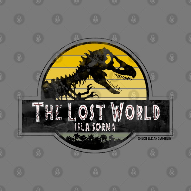 Isla Sorna - The Lost World Park Sunset Logo by Jurassic Merch