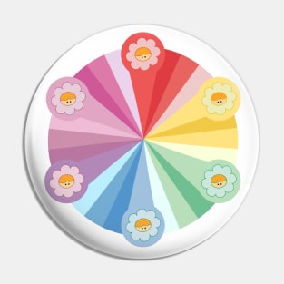 Colorful Flower Wheel Pin