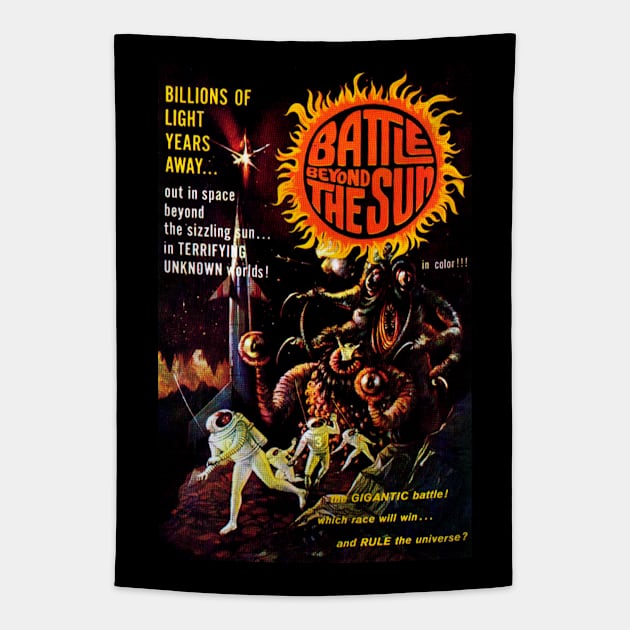 Vintage Science Fiction Movie Poster - Battle Beyond the Sun Tapestry by Starbase79