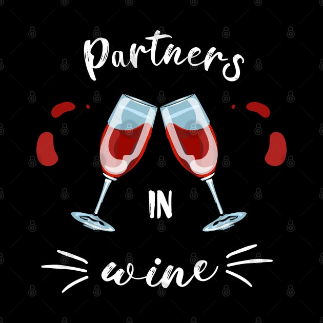 "Partners in wine on black by Schioto