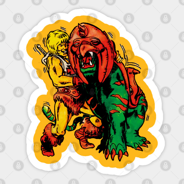 He Man And Battle Cat He Man Battle Cat Sticker Teepublic