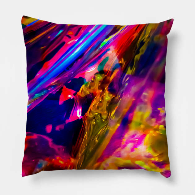 Rainbow Liquid Flowing Pillow by wildjellybeans