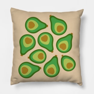 AVOCADO Retro Plump Ripe in 1970s Avocado Green Brown - UnBlink Studio by Jackie Tahara Pillow