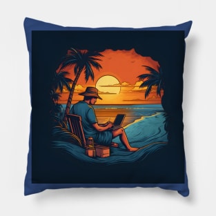 Digital Nomad World Traveler Jetsetter Freelancer Pillow