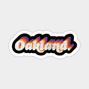 Oakland // Retro Typography Design Magnet