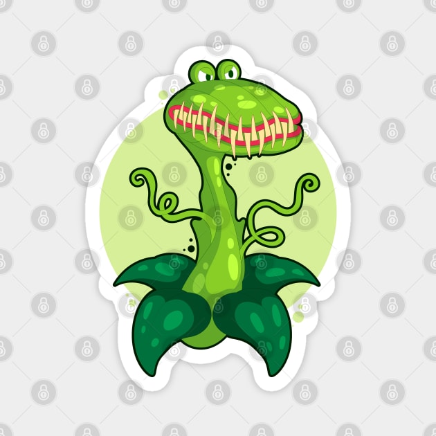 Flytrap Cartoon Illustration Crocodile Magnet by Mako Design 