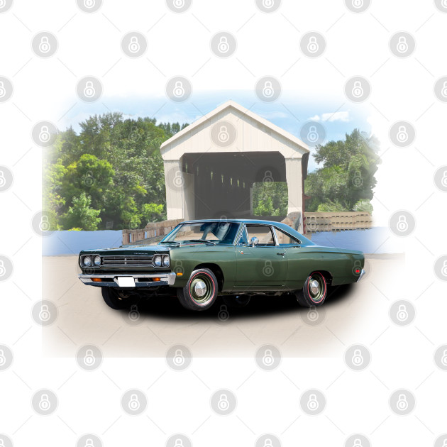 1969 Roadrunner in our covered bridge series on front and back by Permages LLC