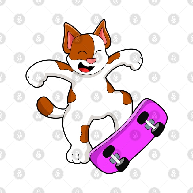 Cat as Skater with Skateboard by Markus Schnabel