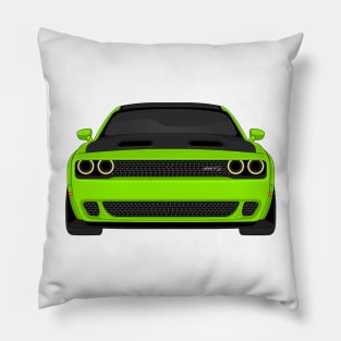 DODGE HELLCAT FRONT LIME Pillow